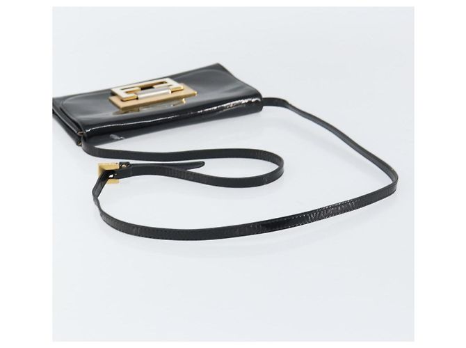 Borsa a Spalla FENDI Smalto Nero Oro Auth 156479 D'oro - vista 7