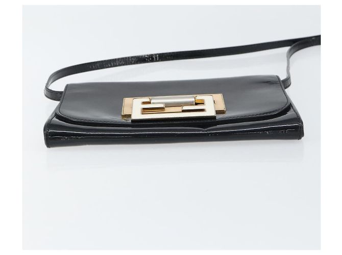 Borsa a Spalla FENDI Smalto Nero Oro Auth 156479 D'oro - vista 9