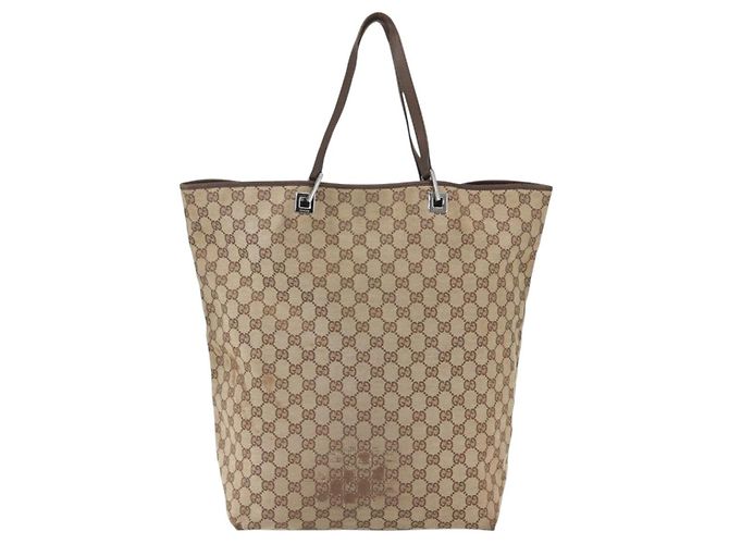 GUCCI GG Canvas Tote Bag Beige Silber 31242 Auth 148537 - Ansicht 2