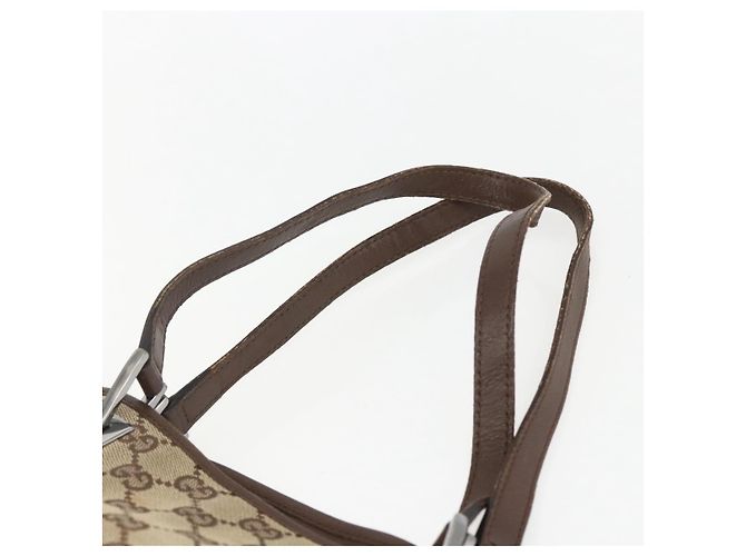 GUCCI GG Canvas Tote Bag Beige Silber 31242 Auth 148537 - Ansicht 8