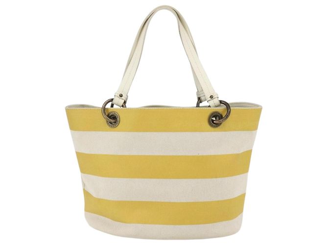 Borsa Tote Burberry Blue Label in tela gialla Auth 151770 - vista 3
