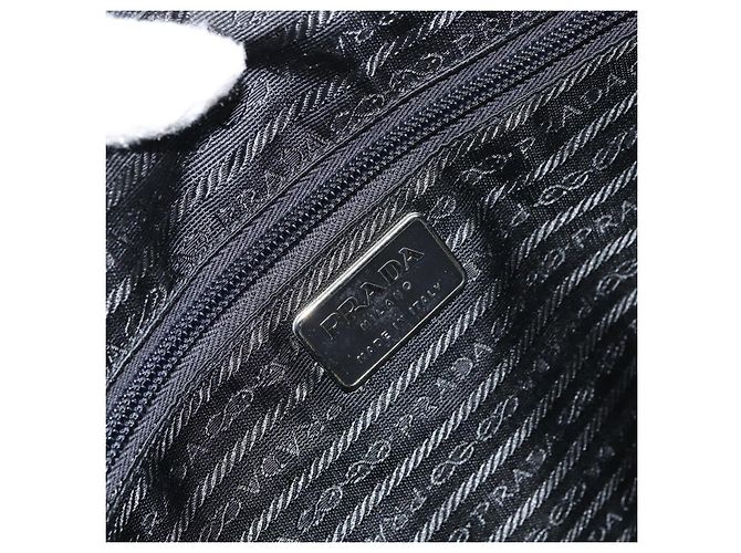 Prada Tote Bag aus schwarzem Nylon mit Silber authentisch 151531 - Ansicht 15
