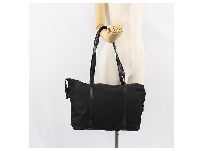Prada Tote Bag aus schwarzem Nylon mit Silber authentisch 151531 - Ansicht 23