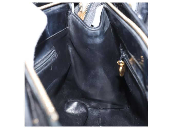 CHANEL Borsa a Mano V Stitch Smalto Nero Oro CC Auth BA8975 D'oro - vista 17