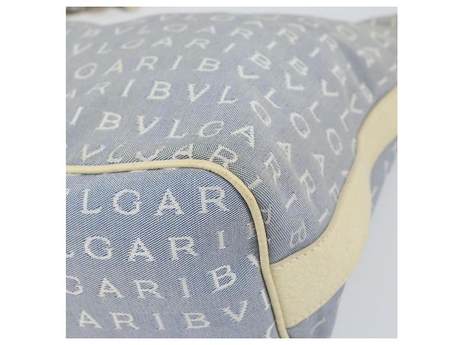 Bulgari Borsa a Spalla BVLGARI Logo Mania Tela Azzurro Chiaro Argento Auth 156799 Blu chiaro - vista 10