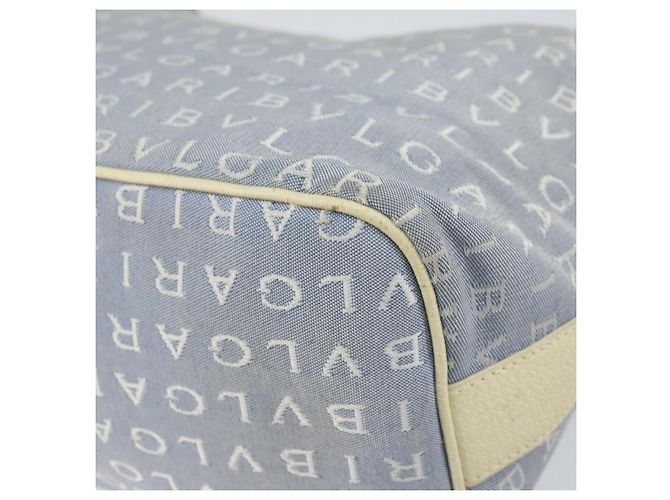 Bulgari Borsa a Spalla BVLGARI Logo Mania Tela Azzurro Chiaro Argento Auth 156799 Blu chiaro - vista 12