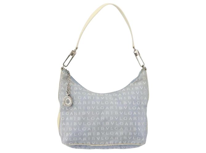Bulgari Borsa a Spalla BVLGARI Logo Mania Tela Azzurro Chiaro Argento Auth 156799 Blu chiaro - vista 2