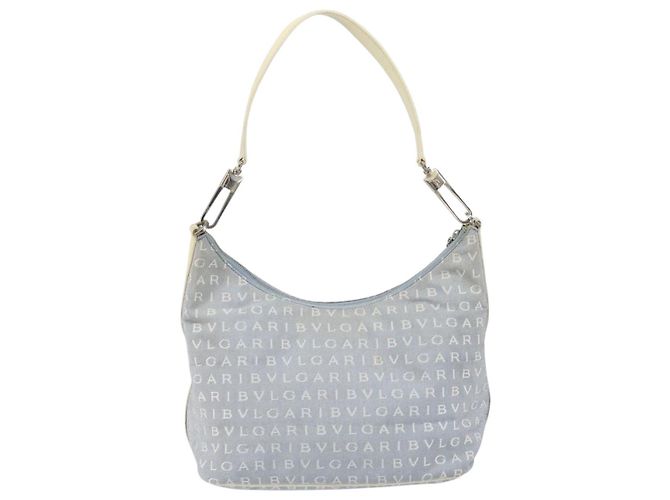Bulgari Borsa a Spalla BVLGARI Logo Mania Tela Azzurro Chiaro Argento Auth 156799 Blu chiaro - vista 3