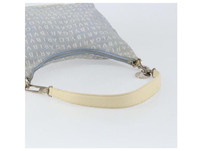 Bulgari Borsa a Spalla BVLGARI Logo Mania Tela Azzurro Chiaro Argento Auth 156799 Blu chiaro - vista 7