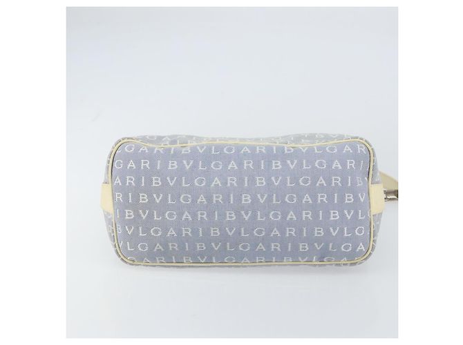 Bulgari Borsa a Spalla BVLGARI Logo Mania Tela Azzurro Chiaro Argento Auth 156799 Blu chiaro - vista 9