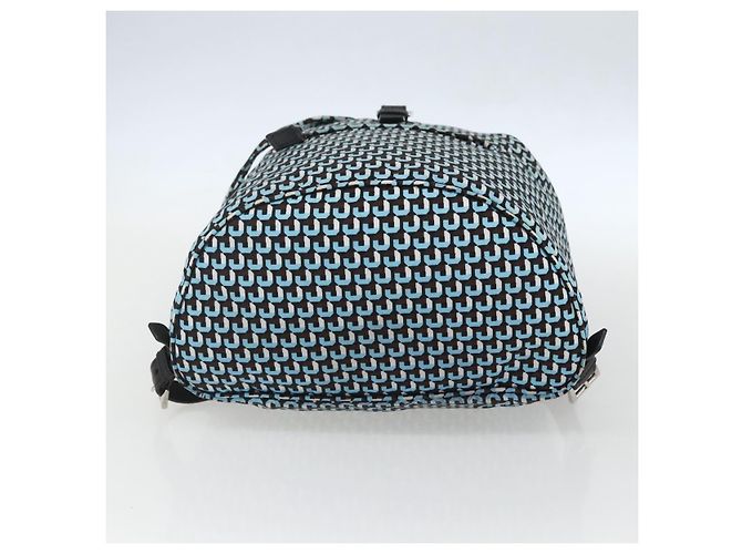 Zaino PRADA in nylon azzurro chiaro argento autentico 158915SAM Blu chiaro - vista 11