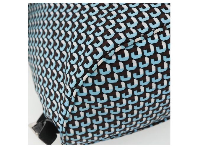 Zaino PRADA in nylon azzurro chiaro argento autentico 158915SAM Blu chiaro - vista 13
