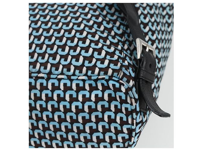 Zaino PRADA in nylon azzurro chiaro argento autentico 158915SAM Blu chiaro - vista 14