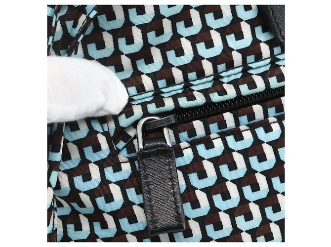 Zaino PRADA in nylon azzurro chiaro argento autentico 158915SAM Blu chiaro - vista 19