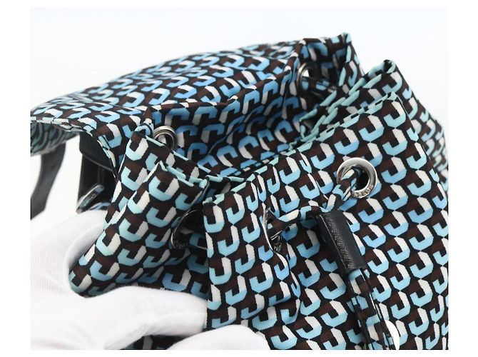 Zaino PRADA in nylon azzurro chiaro argento autentico 158915SAM Blu chiaro - vista 20