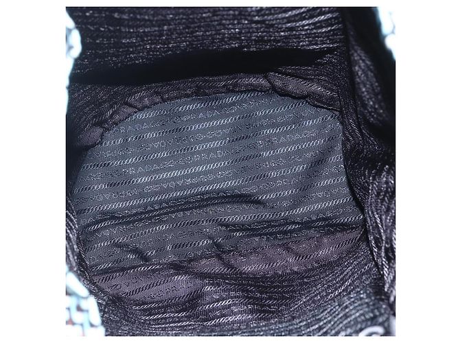 Zaino PRADA in nylon azzurro chiaro argento autentico 158915SAM Blu chiaro - vista 23