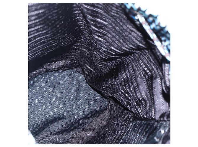 Zaino PRADA in nylon azzurro chiaro argento autentico 158915SAM Blu chiaro - vista 24