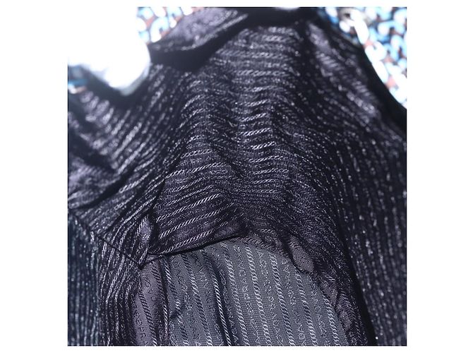 Zaino PRADA in nylon azzurro chiaro argento autentico 158915SAM Blu chiaro - vista 25