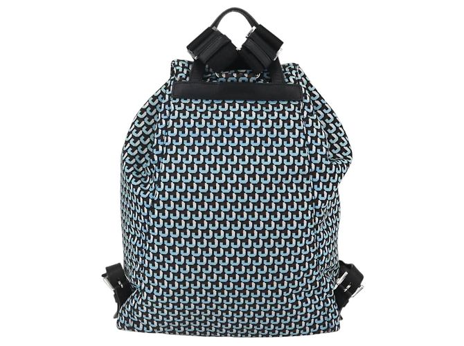 Zaino PRADA in nylon azzurro chiaro argento autentico 158915SAM Blu chiaro - vista 3