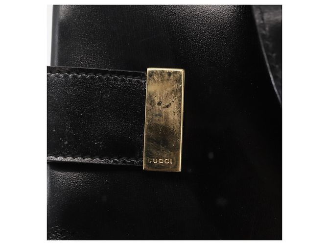 Borsa a mano GUCCI in pelle nera e oro 000 2046 0562 Auth 155731 Nero D'oro - vista 14