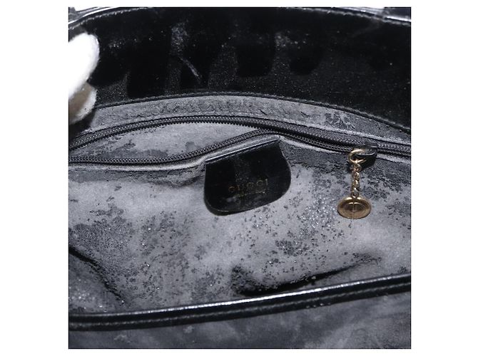 Borsa a mano GUCCI in pelle nera e oro 000 2046 0562 Auth 155731 Nero D'oro - vista 15