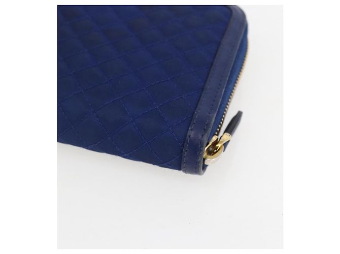 Portafoglio PRADA Pelle Nylon Blu Oro Auth am10008 D'oro - vista 10