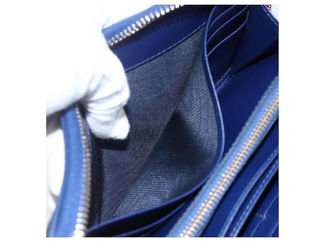 Portafoglio PRADA Pelle Nylon Blu Oro Auth am10008 D'oro - vista 17