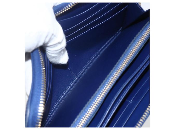 Portafoglio PRADA Pelle Nylon Blu Oro Auth am10008 D'oro - vista 18