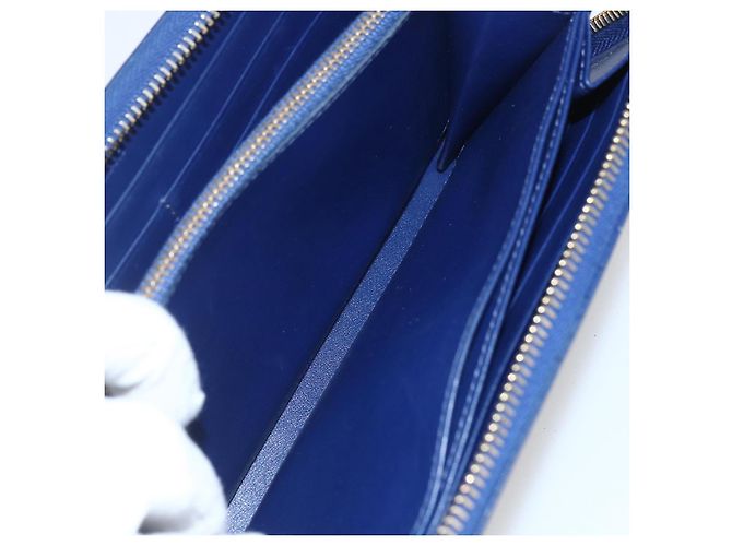Portafoglio PRADA Pelle Nylon Blu Oro Auth am10008 D'oro - vista 20
