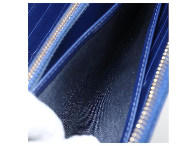 Portafoglio PRADA Pelle Nylon Blu Oro Auth am10008 D'oro - vista 21