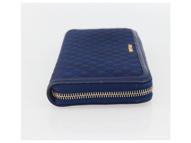 Portafoglio PRADA Pelle Nylon Blu Oro Auth am10008 D'oro - vista 5