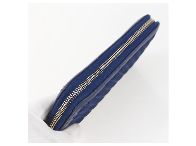 Portafoglio PRADA Pelle Nylon Blu Oro Auth am10008 D'oro - vista 6
