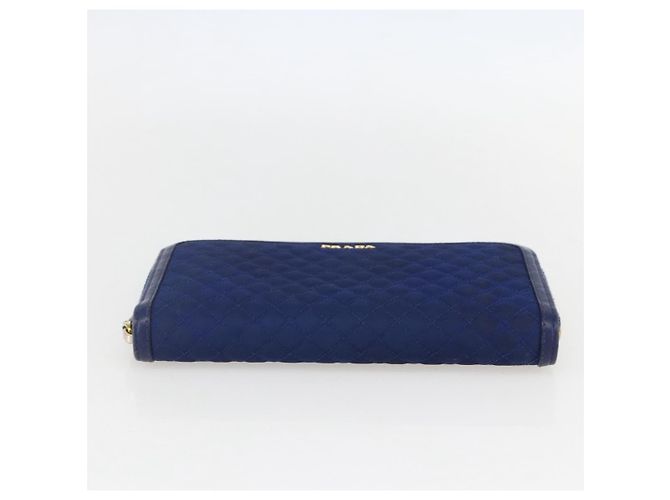 Portafoglio PRADA Pelle Nylon Blu Oro Auth am10008 D'oro - vista 7