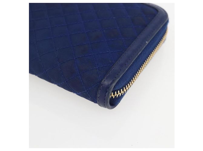 Portafoglio PRADA Pelle Nylon Blu Oro Auth am10008 D'oro - vista 8