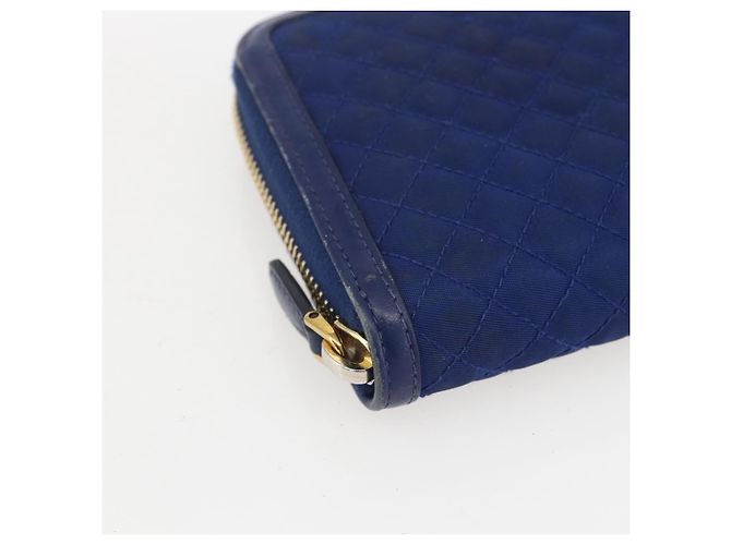 Portafoglio PRADA Pelle Nylon Blu Oro Auth am10008 D'oro - vista 9