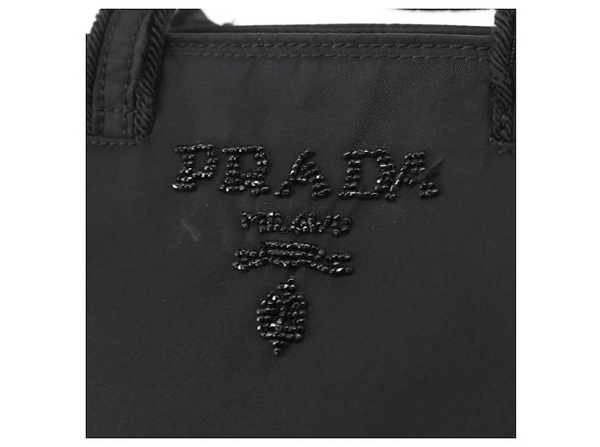 Borsa a mano PRADA in nylon nero Auth ep12285 - vista 14