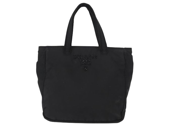 Borsa a mano PRADA in nylon nero Auth ep12285 - vista 2