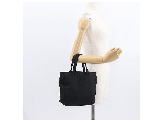 Borsa a mano PRADA in nylon nero Auth ep12285 - vista 23