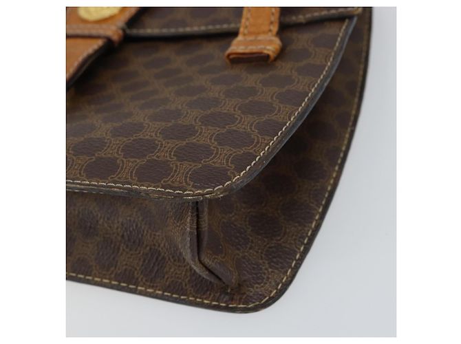 Céline Borsa a mano in tela Macadam Medallion CELINE in pelle PVC marrone oro Auth 156441 D'oro - vista 10