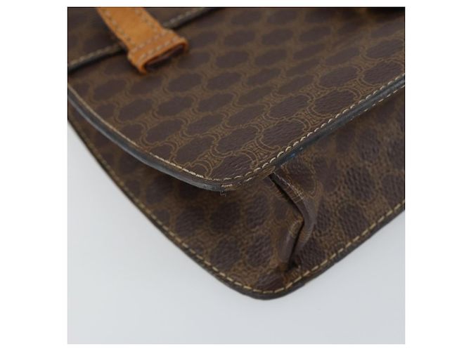 Céline Borsa a mano in tela Macadam Medallion CELINE in pelle PVC marrone oro Auth 156441 D'oro - vista 11