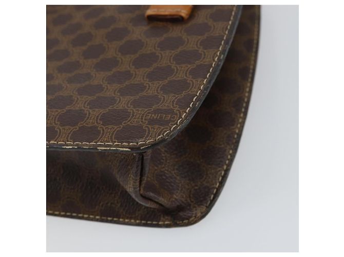 Céline Borsa a mano in tela Macadam Medallion CELINE in pelle PVC marrone oro Auth 156441 D'oro - vista 12