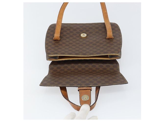 Céline Borsa a mano in tela Macadam Medallion CELINE in pelle PVC marrone oro Auth 156441 D'oro - vista 15