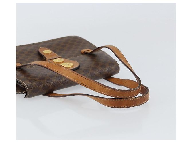 Céline Borsa a mano in tela Macadam Medallion CELINE in pelle PVC marrone oro Auth 156441 D'oro - vista 7