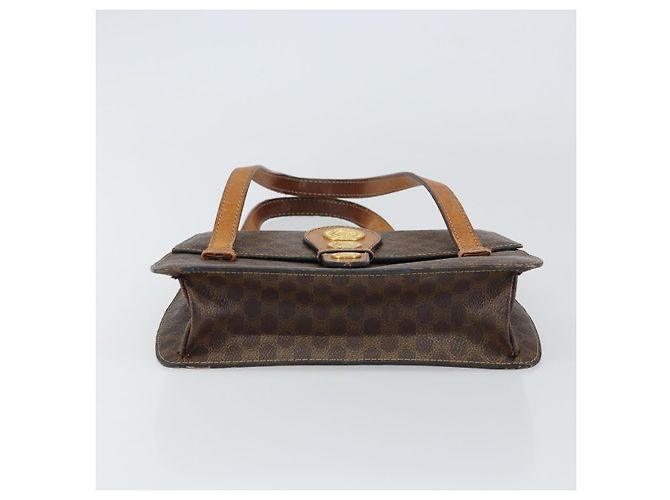 Céline Borsa a mano in tela Macadam Medallion CELINE in pelle PVC marrone oro Auth 156441 D'oro - vista 9