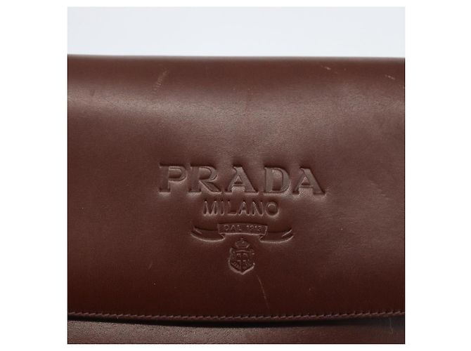 Borsa a Spalla PRADA in Pelle Marrone Oro Auth gh1442 D'oro - vista 15