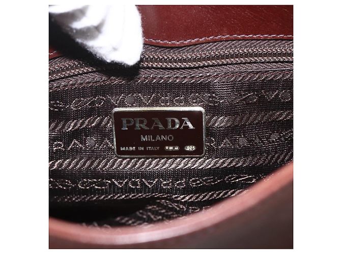 Borsa a Spalla PRADA in Pelle Marrone Oro Auth gh1442 D'oro - vista 16