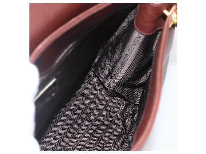 Borsa a Spalla PRADA in Pelle Marrone Oro Auth gh1442 D'oro - vista 19