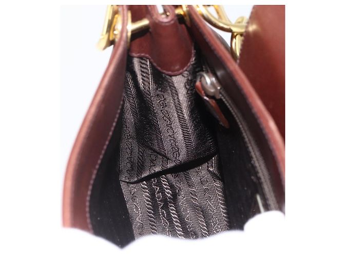 Borsa a Spalla PRADA in Pelle Marrone Oro Auth gh1442 D'oro - vista 20