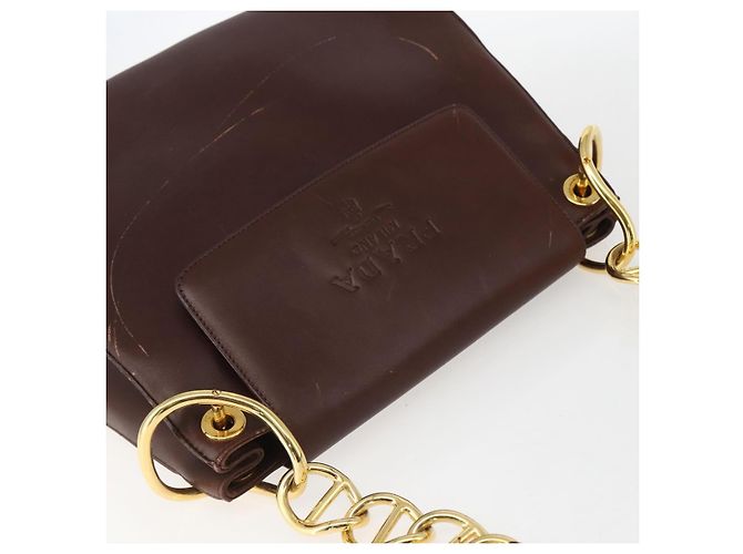 Borsa a Spalla PRADA in Pelle Marrone Oro Auth gh1442 D'oro - vista 6