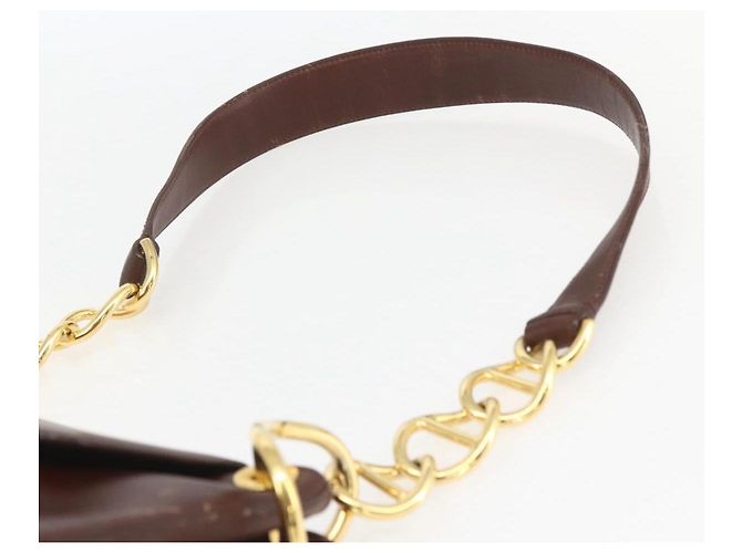 Borsa a Spalla PRADA in Pelle Marrone Oro Auth gh1442 D'oro - vista 8
